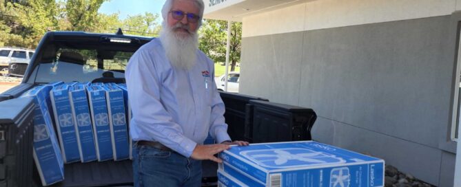 Dirk Roper of Roper's HVAC has donated over 500 fans to Carson City Seniors in the KOLOCares Fan Drive.