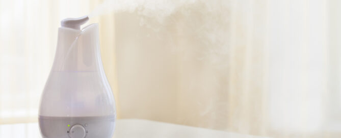 a humidifier adding humidity to a room